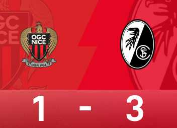 Rapport de la Ligue Europa : Grieve tire, Sherhant marque, Fribourg 3-1 Nice