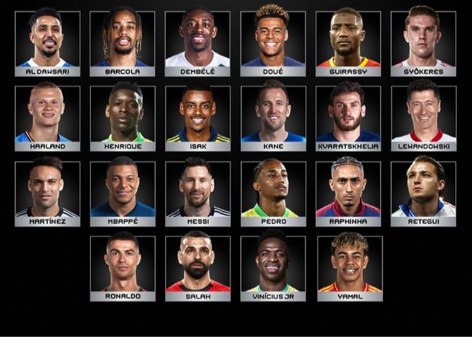 Candidats pour le titre de meilleur attaquant de l'année de la FIFA: Mbappé, Yamal et Melo inclus