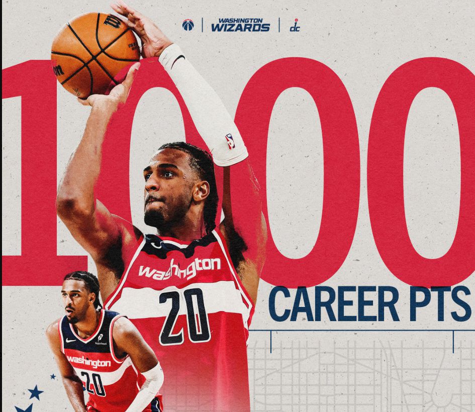 Félicitations! Sarr, deuxième choix au classement général, atteint le cap des 1 000 points en carrière